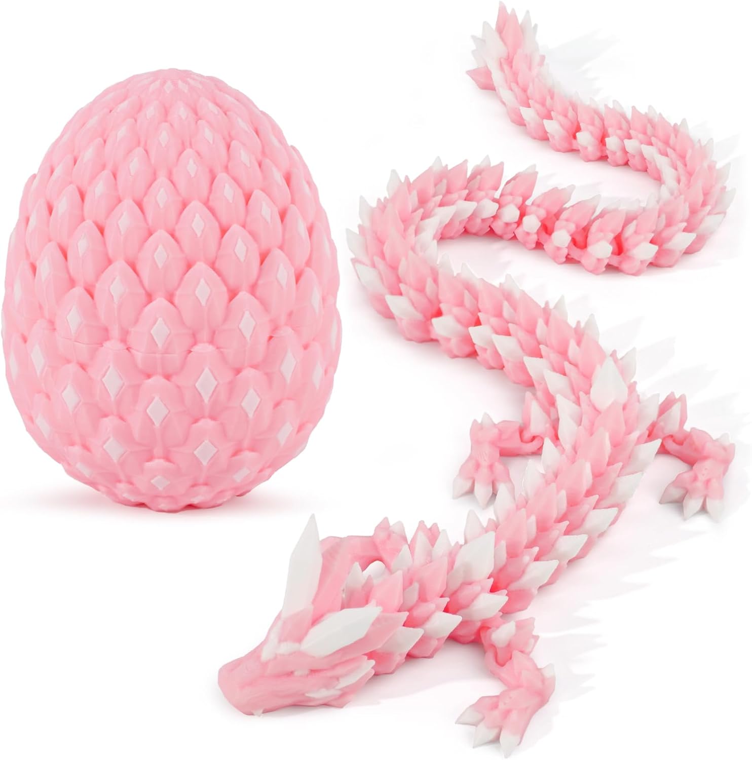 3D Printed Dragon Glow in The Dark with Matching Egg – UV Reactive 3D Printed Dragon Egg Set – Upgraded 2025 Collectible for Fantasy Fans