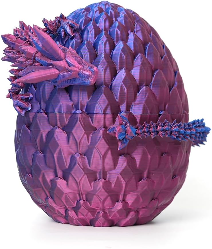 3D Printed Dragon + Dragon Egg - 12-inch (Rainbow Colors)