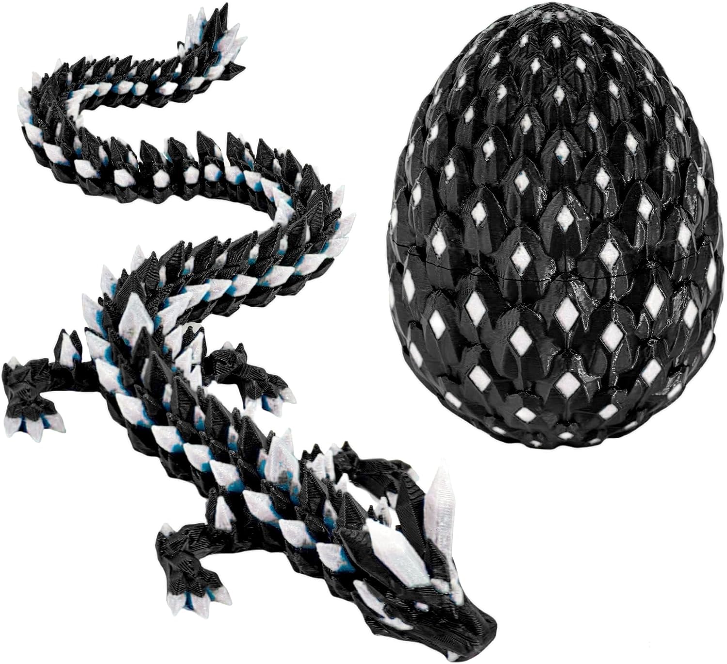 3D Printed Dragon Glow in The Dark with Matching Egg – UV Reactive 3D Printed Dragon Egg Set – Upgraded 2025 Collectible for Fantasy Fans